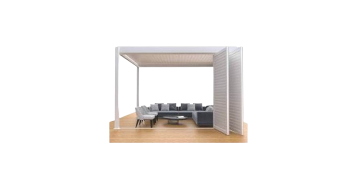 Bi-folding aluminium shutter