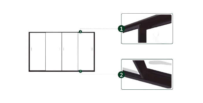 GR-990 Sliding Glass Door technical detail